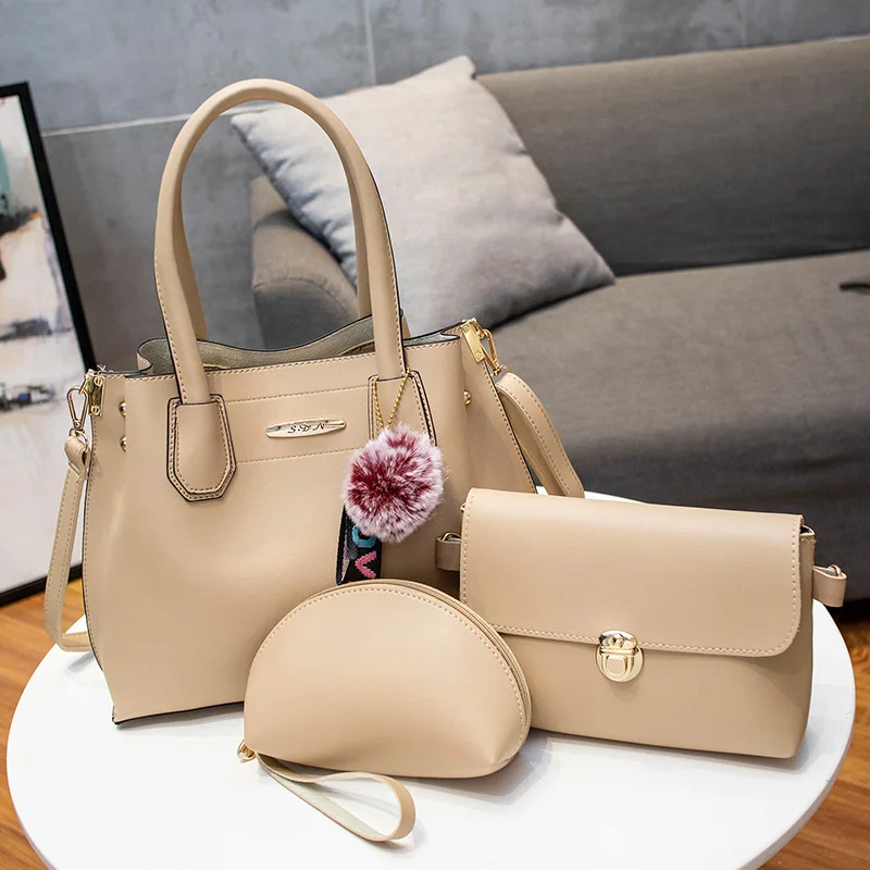 

Vintage Women Bag Composite Handbags 3PCS/Set PU Leather Female Shoulder Bags Brand Designer Ladies Messenger Bag Casual Tote