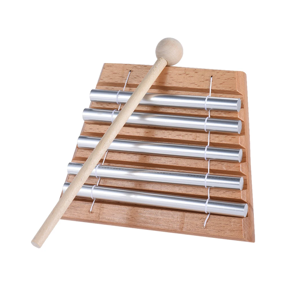 

Children Kids Toddler 5-Tone Tabletop Chimes Educational Musical Toy Percussion Instrument with Mallet