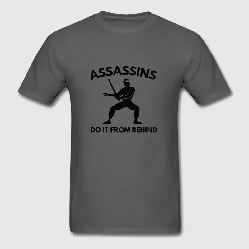 Юмор Для мужчин футболка интересные Assassins сделать это из за футболки Формальные