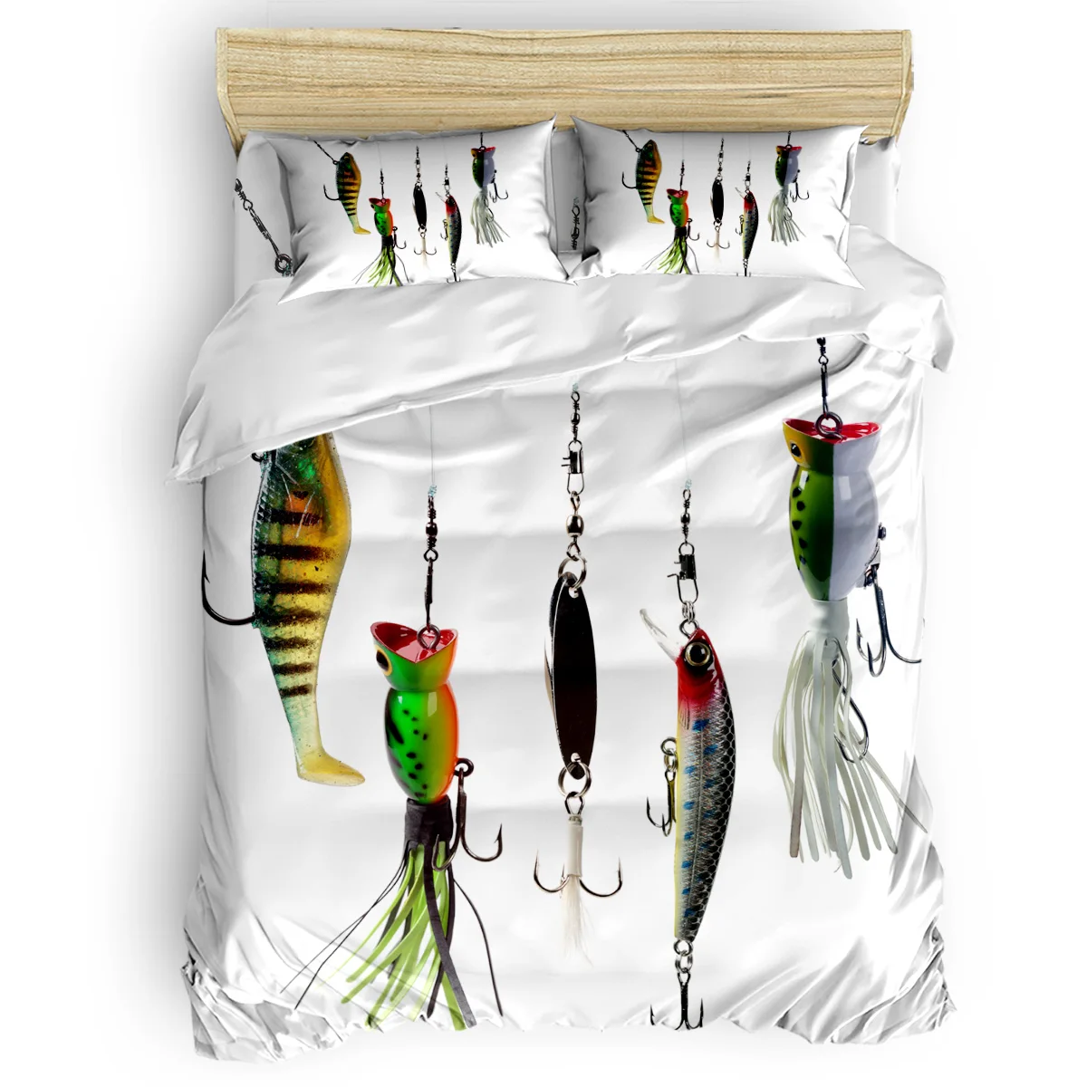 Go Fishing Quilt Bedding Set Machine Washable Duvet Cover Sets