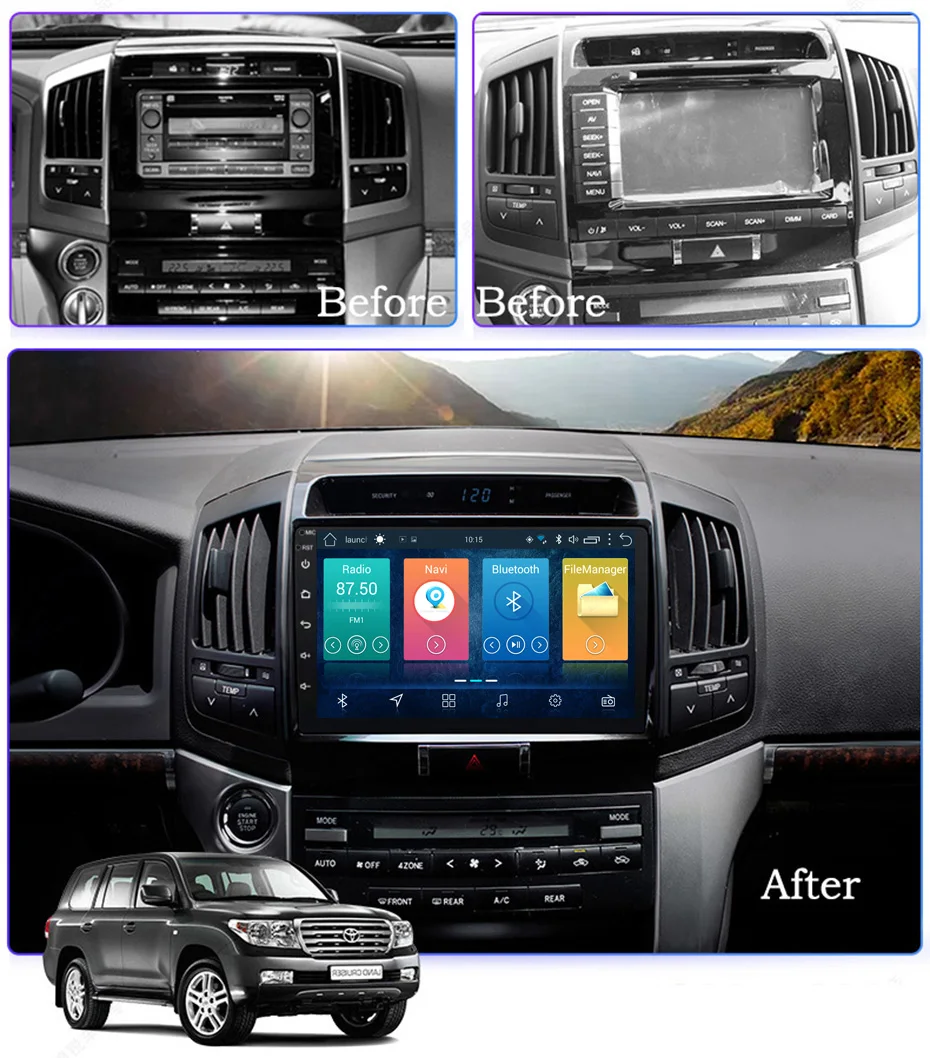 Flash Deal 9 inch 2.5D IPS HD multi-touch screen Android 8.1 2G RAM 32G ROM NAVI for Toyota highlander 2009-2014 with Bluetooth SWC WIFI 1