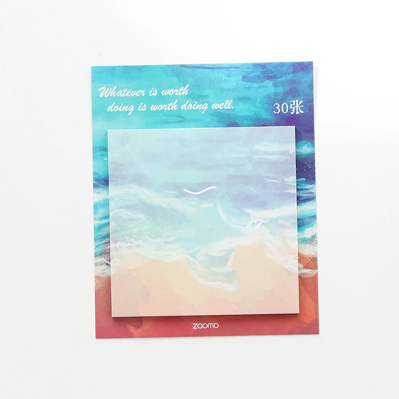 1 шт. креативная живопись маслом океан блокнот бумага Стикеры для заметок стикеры блокнот Канцтовары школьная бумага офисные принадлежности - Цвет: I  Spindrift