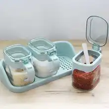 Кухонные принадлежности Бытовая бутылка для приправ коробка для хранения прозрачное стекло Приправа банка набор ZP3111023