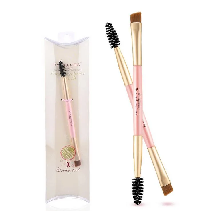 

1PC New Pro Bamboo Handle Double End Use Eyebrow Brush Eyebrow Eyeliner Brushes Makeup Tools