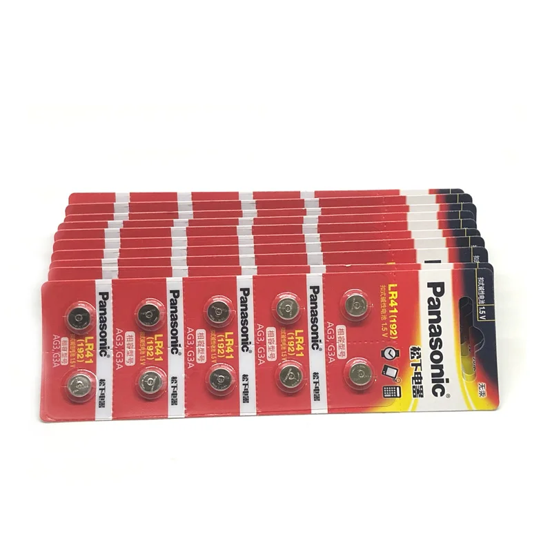 30 шт./лот Panasonic LR41 кнопочный аккумулятор LR 41 SR41 AG3 G3A L736 192 392A Zn/MnO2 1 5 V литиевые