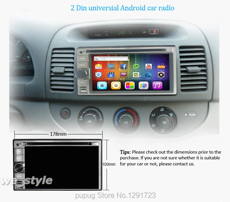 Best Android 5.1 Quad Core Car Auto Radio Stereo 2Din In Dash Head Unit GPS Navigation Radio Phone Link Bluetooth SWC USB SD WIFI AUX 9