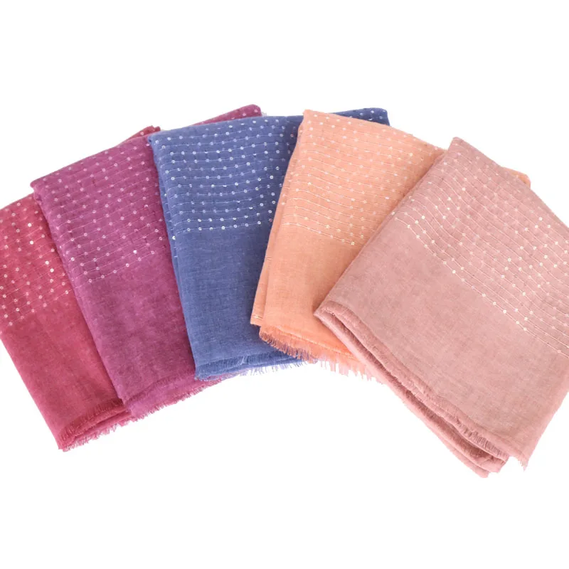 

Ladies hijab Glitter scarf shawls muslim Solid color lightweight scarves plain cotton wraps fashion headband scarves 190*90cm