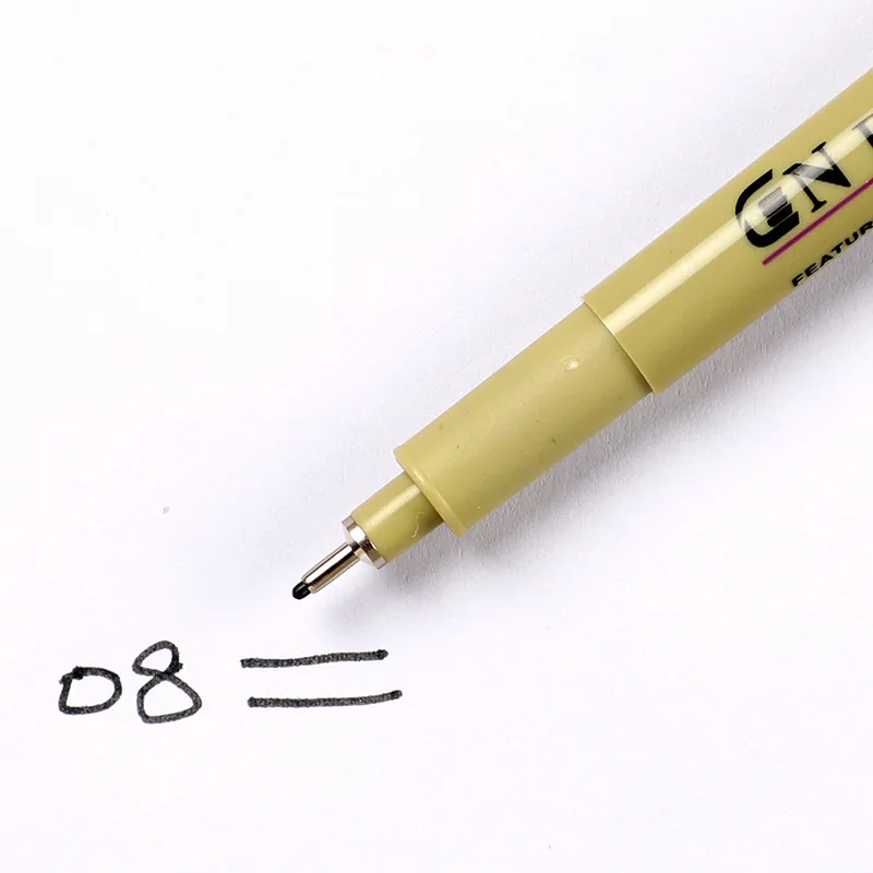 EZONE черные чернила гелевая ручка игла мягкие волосы мультфильм дизайн эскизная ручка разные точки письма водонепроницаемый крюк линия ручка канцелярские принадлежности - Цвет: 0.8mm
