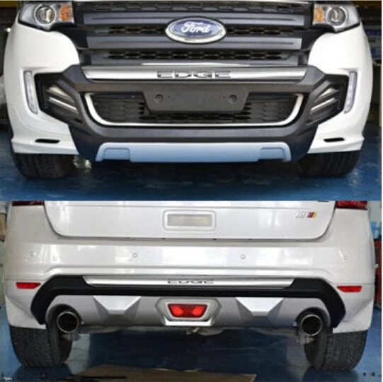 2PCS SUV CAR LOGO ABS Front + Rear Bumper Protector Guard Skid Plate