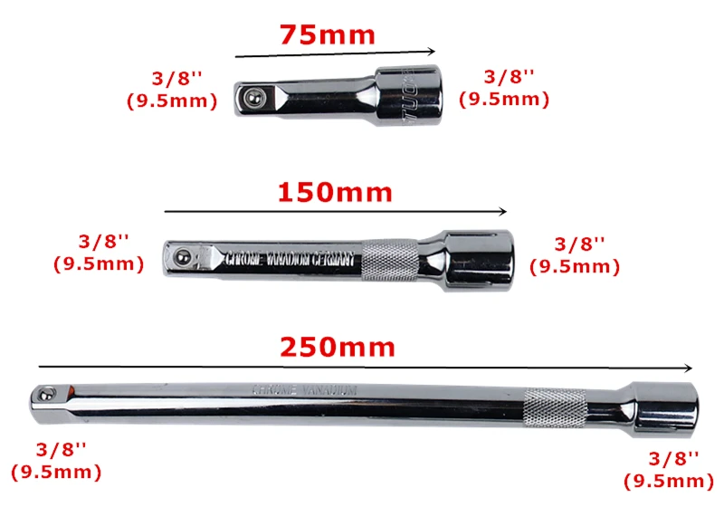 1/" 3/8" 1/" адаптер приводной удлинитель штанга Разъем 50-250 мм рукав шатун для розетки гаечный ключ для ремонта авто ручные инструменты