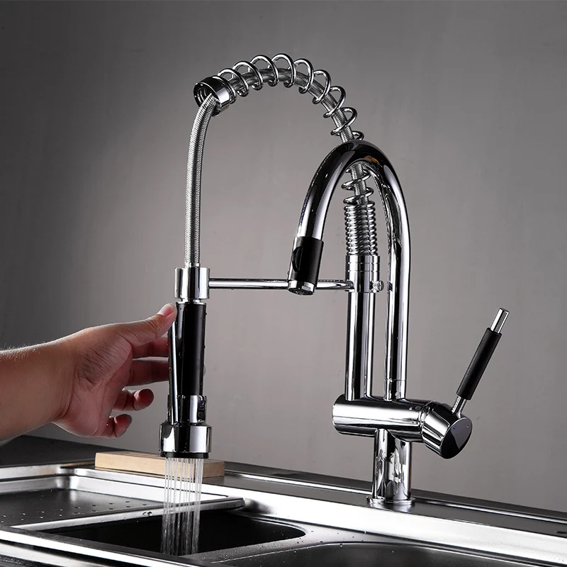Fapully Kitchen Sink Mixer Double Swivel Hand Spray Chrome 3-Function Water Outlet Rotatable Kitchen Faucet Fapully Kitchen Sink Mixer Double Swivel Hand Spray Chrome 3-Function Water Outlet Rotatable Kitchen Faucet