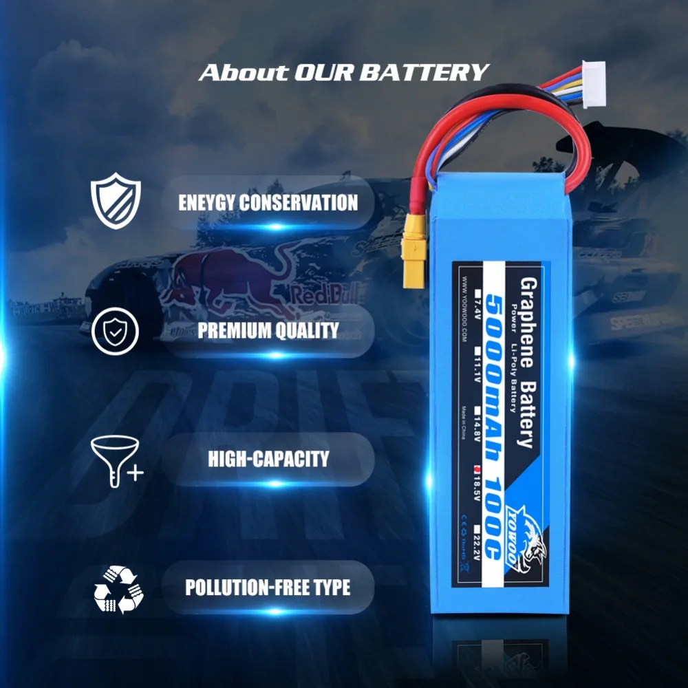 Lipo 5S 18,5 V 5000mAh 100C Burst 200C XT90 XT60 T штекер с высокой разрядностью графеновая батарея для радиоуправляемого автомобиля грузовика лодки квадрокоптера