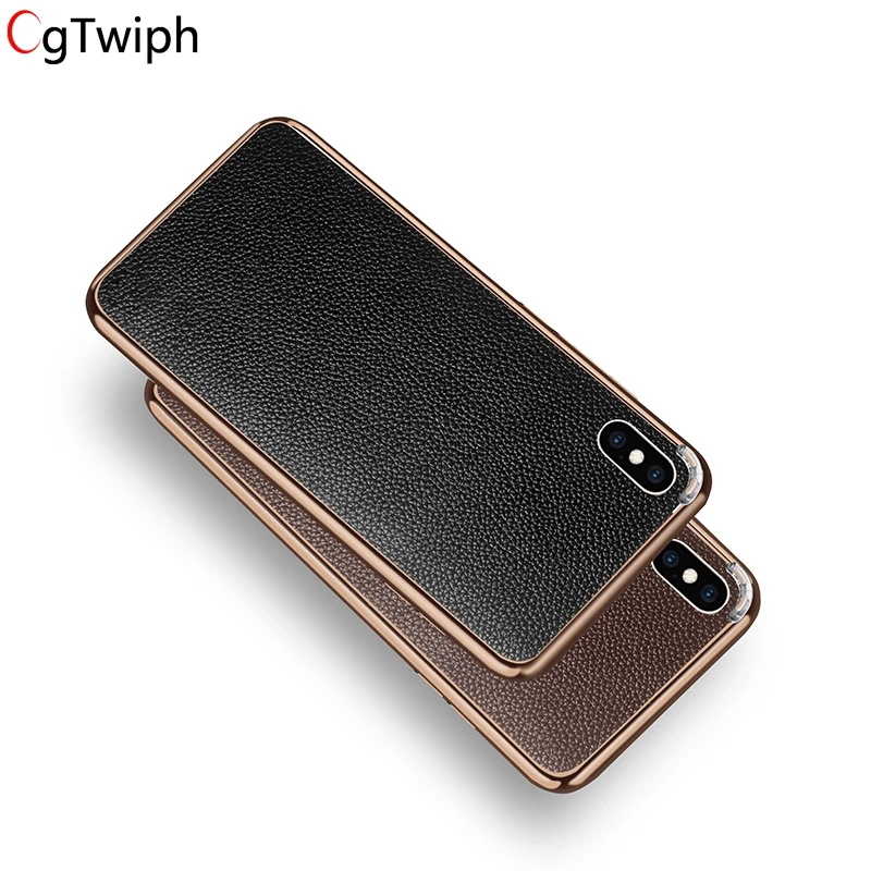 

Luxury Litchi Pattern Leather Phone Case for iphone XS Max XR X Case Metal Bumper Coque for iphone 8 8Plus 7 6 6s Plus Fundas