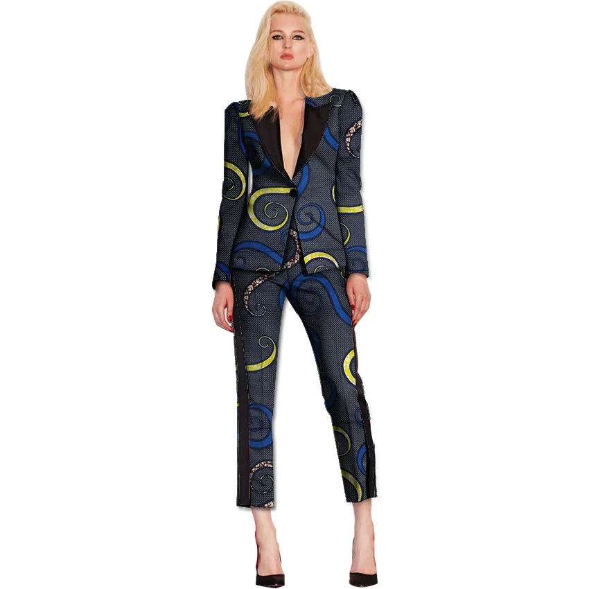 African print women blazer and Cropped Trousers sets  