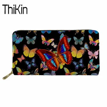 

THIKIN Coin Purses Holders 3D Butterfly Print Purses& Wallets for Girls Ladies Pu Leather Rfid Wallet Money Bag Wallet Female