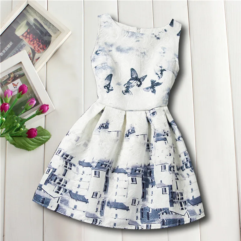 

Design Butterfly Summer Cool Fashion New Girls Children Cloth Gift Dress Princess Party Kids 6-16Y Girl's Dress Princess Dresses