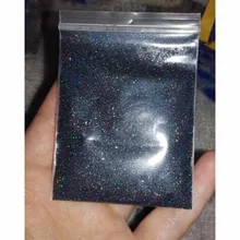 1 пакет 10 мл Горячая голографический лазер 1/128 блестки пыль голографические блёстки для ногтей порошок дизайн ногтей черная акриловая блестящая в УФ-свете пудра 10 г