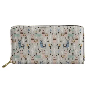 

FORUDESIGNS Fashion Girls Luxury Purse Cartoon Funny Alpaca Pattern Women Wallet Zipper Purses Organizer Wallets Billetera Mujer