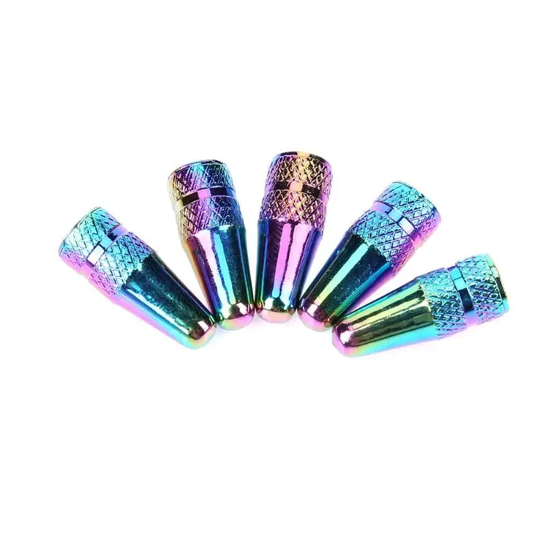 

5pcs Rainbow Color Bicycle Aluminum High Pressure Caps for Presta Valves