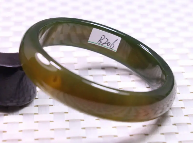 

62MM VERY FINE RARE NATURAL DARK GREEN JADEITE JADE BRACELET #B206 a 5.19