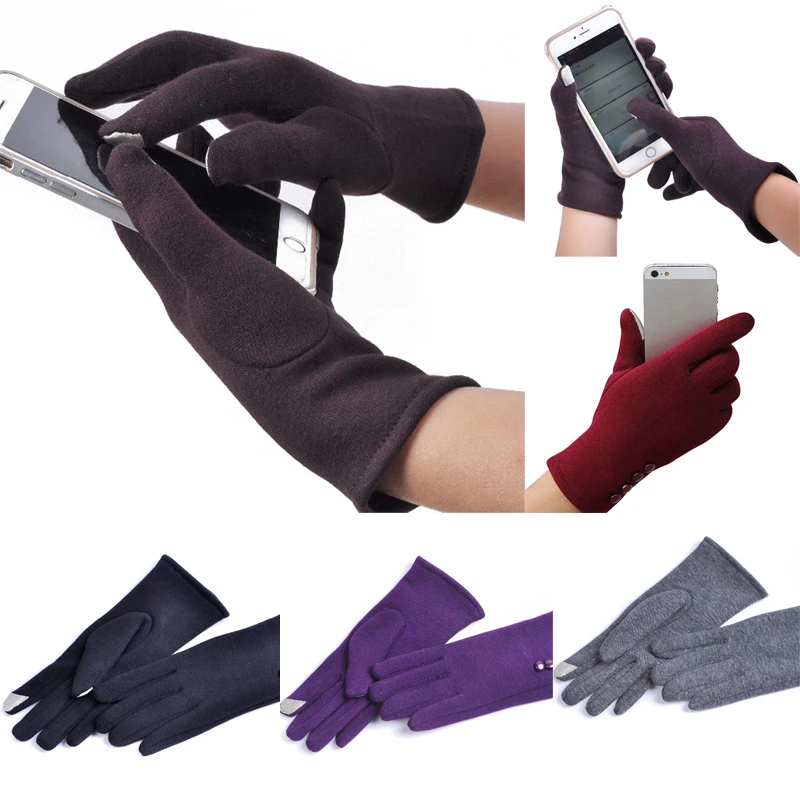 Новые женские перчатки зимние теплые варежки для женщин хлопковые ветрозащитные перчатки для вождения полный палец перчатки Сенсорный