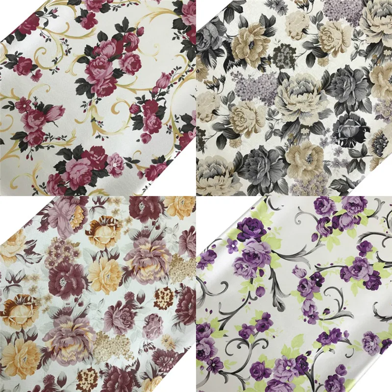 A4 Vintage Flower Fabric Artificial Synthetic Faux Leather Bows Bags Shoes DIY