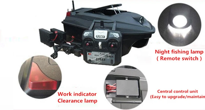 PDDHKK дистанционное управление приманка лодка рыболокатор с двумя моторами портативный корпус ночного видения рыболовные огни независимая система крюка