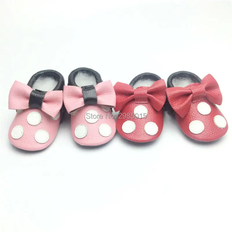 New Arrival Free Shipping Baby Shoes Mickey And Minnie Genuine Leather Toddler Baby Moccasins Fringe Baby Moccs Newborn Shoes