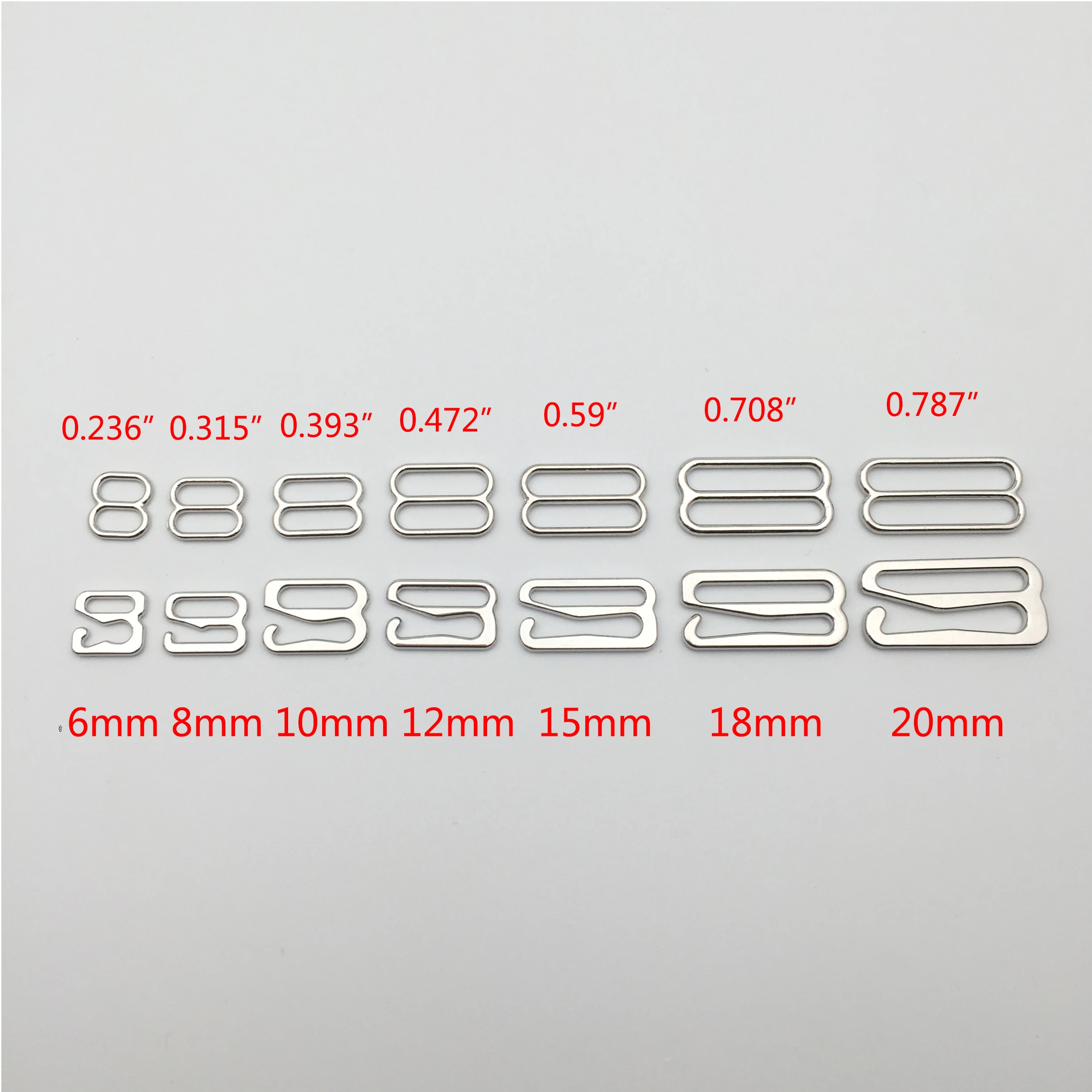 10 sets Bra Hooks and Sliders Strap Adjusters Buckles 5 color
