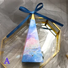 Свадебная конфетная пирамидальной формы подарочная коробка Свадебная праздничная подарочная коробка
