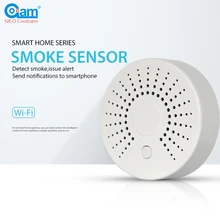 WiFi умный детектор дыма беспроводной датчик пожарного дыма датчик температуры для домашней охранной сигнализации приложение управление