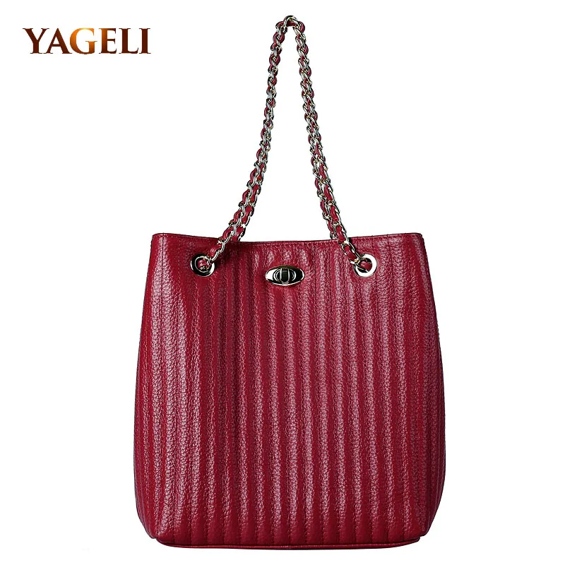

Genuine leather bucket bag for women luxury design leather lady handbag fashion women's totes brand lady shoulder bags 2018