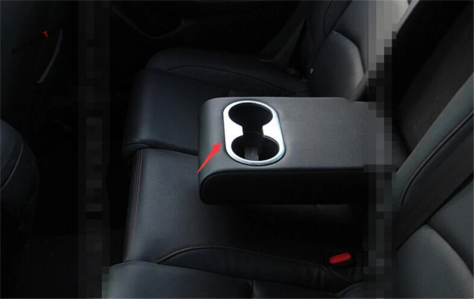 Yimaautoпланки внутренний комплект подходит для Mazda 3 2014-2018 ABS заднее сидение держатель стакана воды рамка Крышка отделка