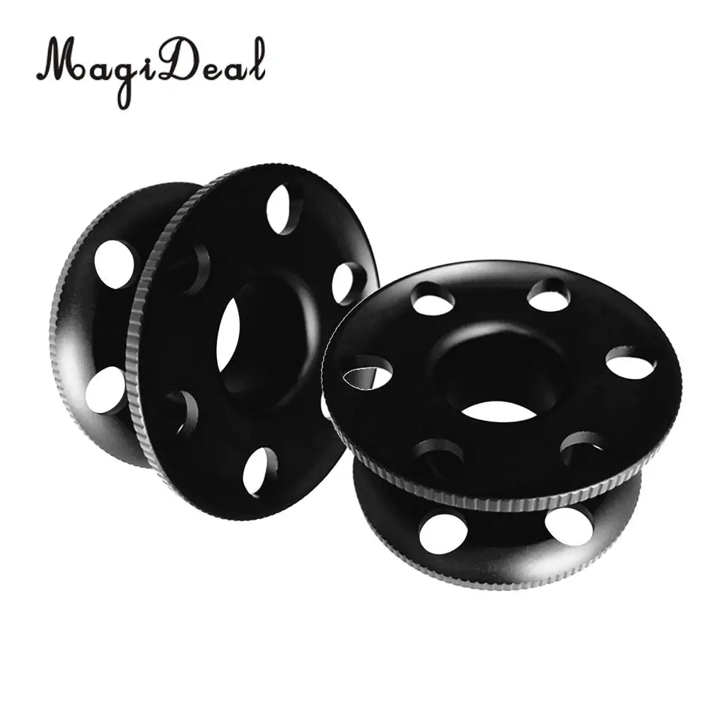 MagiDeal 2 Pieces Aluminum Scuba Diving Finger Spool Dive Reel Empty Guide Line Spool
