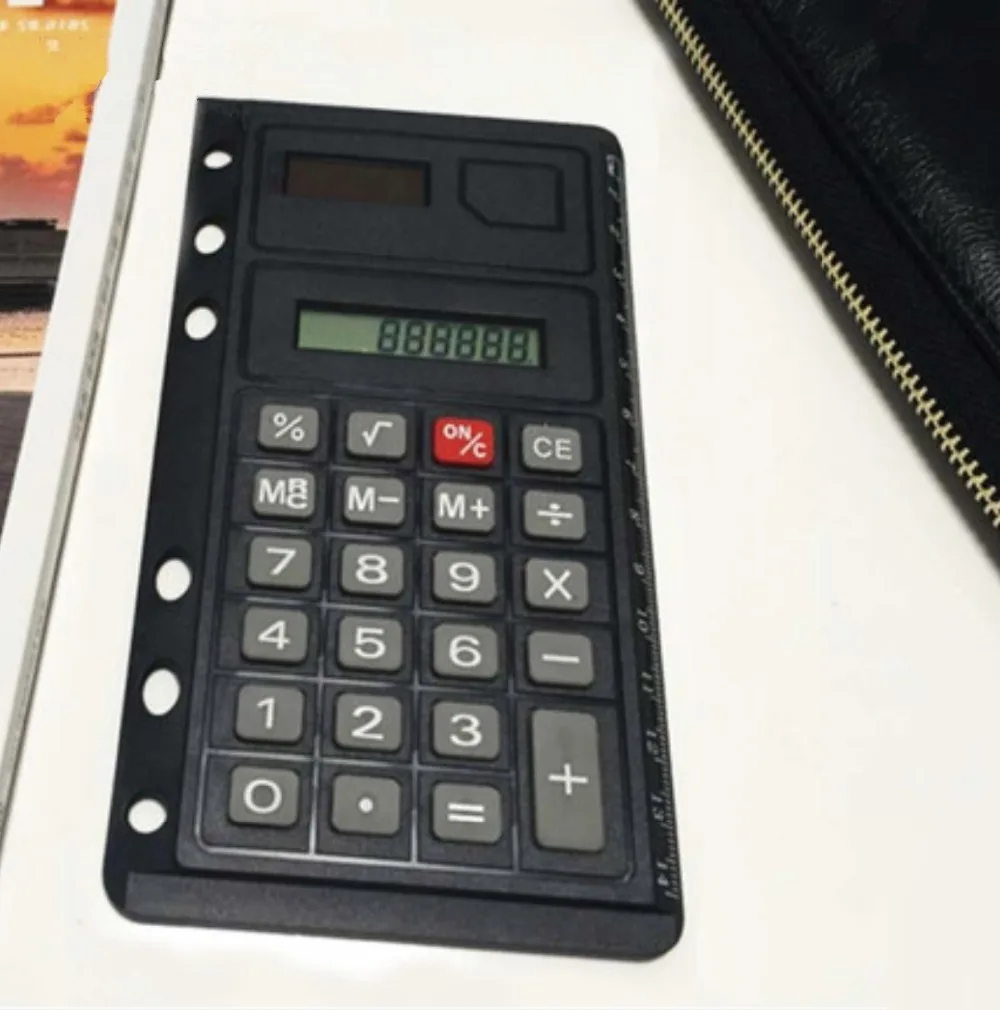 Solar Loose Leaf Binder 8 Digits with Ruler Calculators Calculator Spiral Office