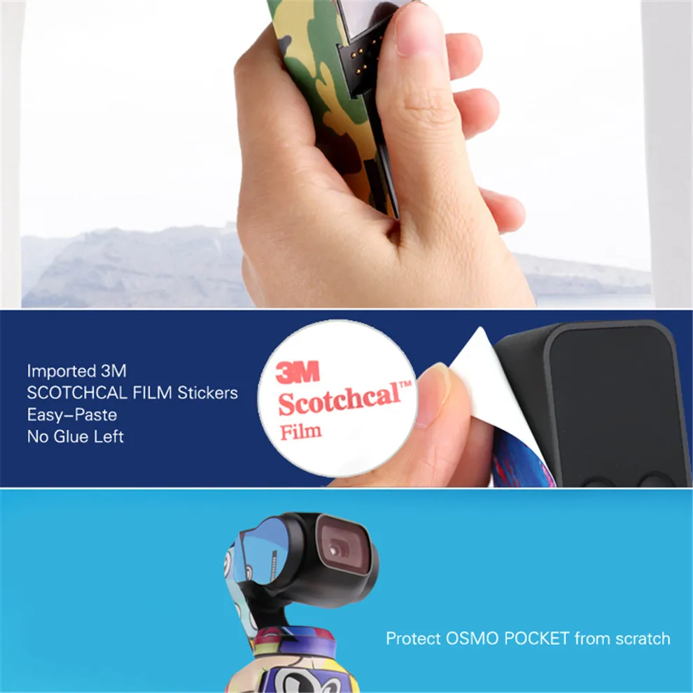 Waterproof Stickers For DJI OSMO Pocket Handheld Gimbal ColorfulCamouflage Decals 3M Scotchcal Film Skin Stickers Accessories-18