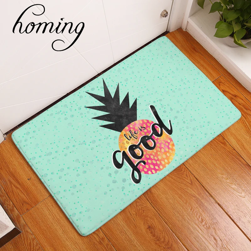 

homing welcome home hallway anti slip mat front door carpets pineapple pattern bathroom kitchen Waterproof rugs home decor craft