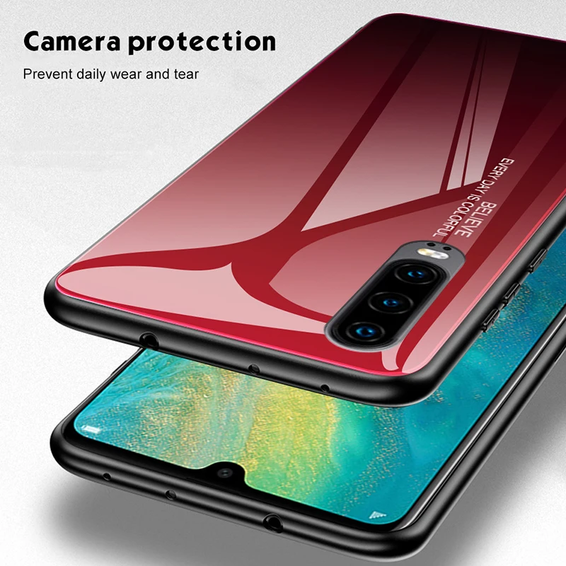 P30 Case For Huawei P30 Pro Lite Case Cover Luxury Tempered Glass Bumper Funda Glass Case For huawei P30 P30 Pro Lite P 30