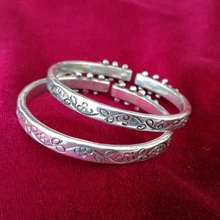 Guizhou Yunnan этнические ювелирные изделия MIAO этнический ювелирные изделия ручной работы серебряные бокалы для вина браслет тонкой ручной работы ногтей браслет