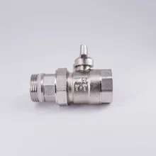 DN25 " BSP на обоих концах для подключения внешних устройств к Никель покрытием латунный шаровой клапан с ручка в виде бабочки Температура 0-120C Давление 16 бар