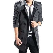 2016 neue Winter Männer Mantel Wollmischung Plus Größe M-3XL Starke lange Herren Kleidung Korea Mode Lässig Männer Mischung Jacke Hohe Qualität