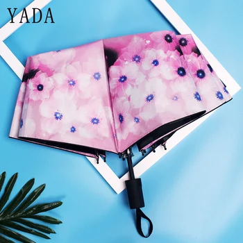 

YADA Brand Creative Design Flower Pattern Folding Rainy Umbrella Anti-UV Rainproof Sun Protection Parasol Flower Umbrella YD045