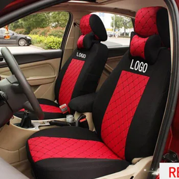 

grey/red/black silk breathable Embroidery logo Car Seat Cover For Hyundai Accent SONATA ELANTRA Avante VERNA ix35