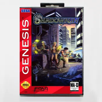 

Shadowrun Game Cartridge 16 bit MD Game Card With Retail Box For Sega Mega Drive For Genesis