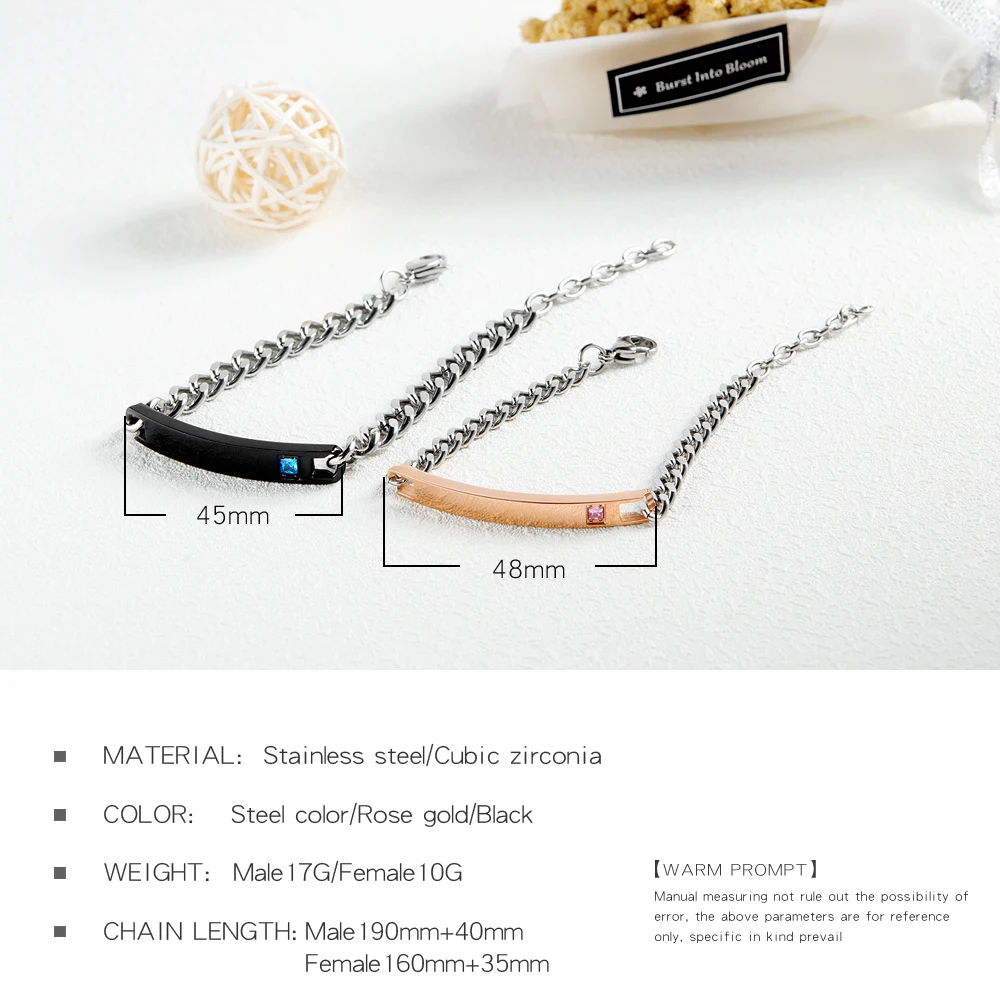 Fate Love Couple Bracelet Free Engraving Custimized Id Bracelets Cute Romantic Jewelry For Lovers Best Gift Dropship Gs6 7 Buy At The Price Of 3 56 In Aliexpress Com Imall Com