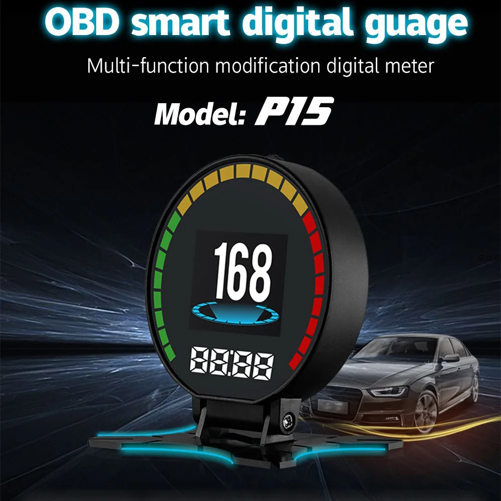 P15 OBD2 автомобильный Hud Дисплей автомобильный OBD диагностический инструмент автомобильный монитор HD TFT дисплей лобовое стекло проектор плоский вид инструмент