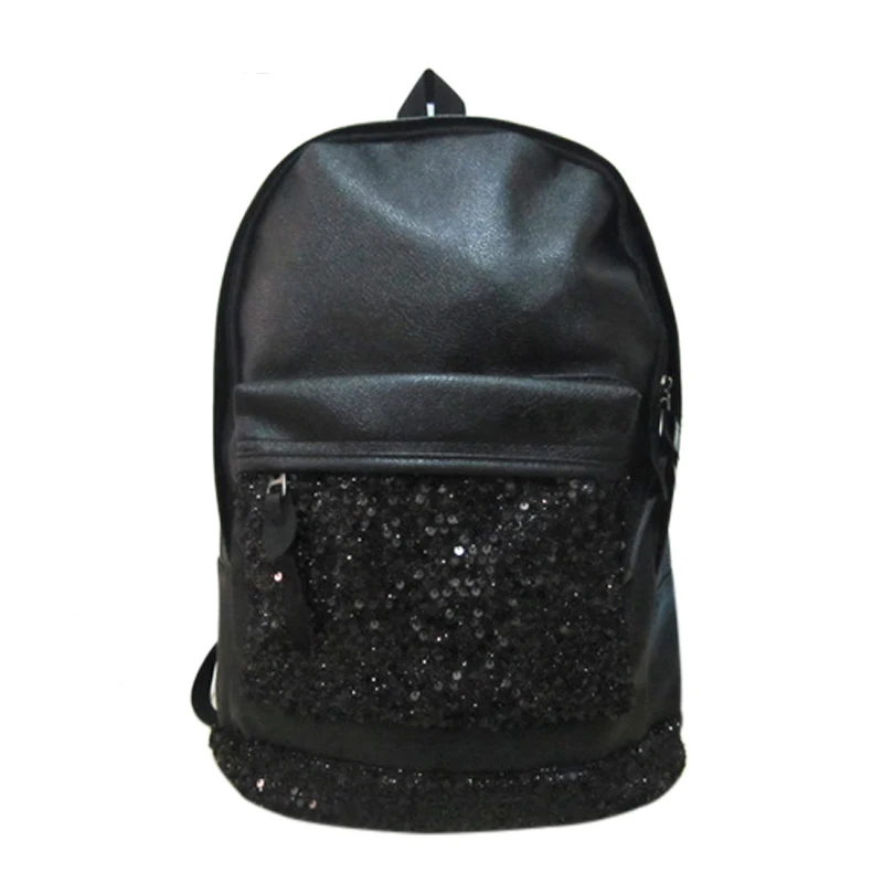 

Women Backpack Female Leather Backpacks Phone Bag Big Crown Embroidered Sequins High Quality Zipper Girls Fashion School Bags