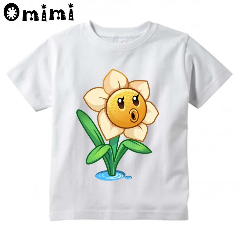 Kids Plants vs Zombies GW Garden Warfare Printed Design Tops Boys/Girls Game Casual T Shirt Children T-Shirt, ooo3037