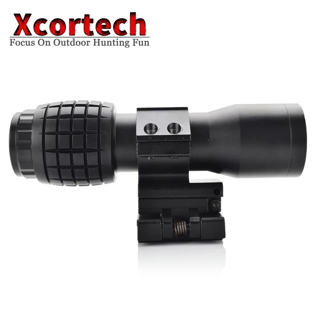 Enfoque de aumento táctico Airsoft 4X ajustado con soporte abatible hacia arriba para visor holográfico 551 552 - Imagen 5