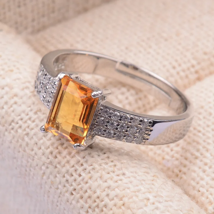 [MeiBaPJ натуральный бразильский цитрин драгоценный камень модное кольцо для женщин Настоящее 925 пробы серебряные ювелирные изделия